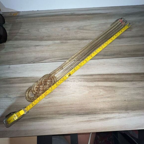 Vintage Knotted Slinky Necklace Women’s Gold Tone Braided Retro Grandmacore - Picture 12 of 14